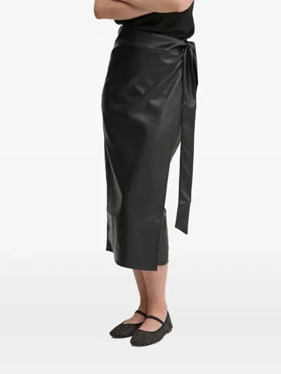 Never Fully Dressed Wrap Tie-waist Skirt In Black