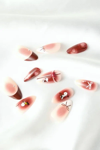 Never Have I Ever Hearts Of Snoopy Almond Press On Nails In Red