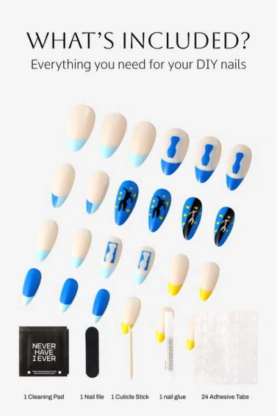Never Have I Ever Henri Matisse Icarus Almond Press On Nails In Blue