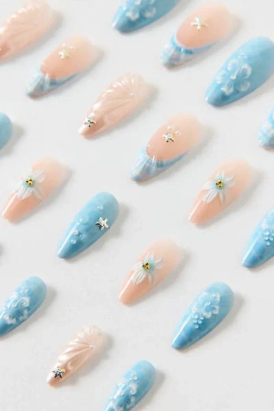 Never Have I Ever Press-on Faux Nail Set In Blue Crush At Urban Outfitters