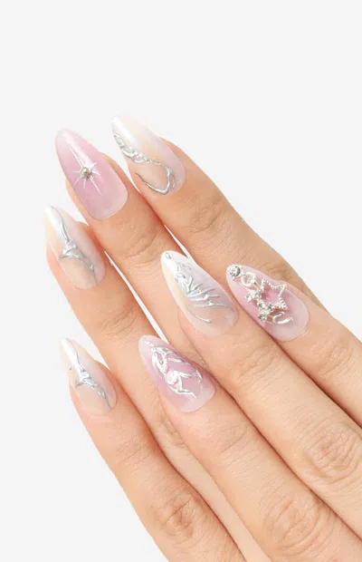 Never Have I Ever Women's Fairy Wings Almond Press-on Nails In Silver