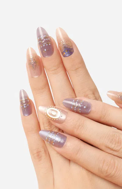 Never Have I Ever Women's Golden Sun Almond Press-on Nails In Purple
