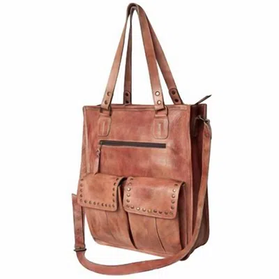 Never Mind Women's Premium Authentic Full Grain Leather Tote Bag In Brown