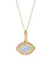 NEVERNOT 14K YELLOW GOLD 'LIFE IN COLOUR' DIAMOND EYE PENDANT