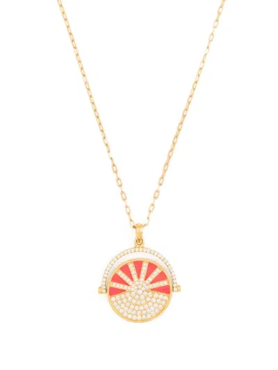 Nevernot 18kt Gold 'grab N Go' Ready 2 Laugh Enamel And Diamond Necklace