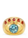 Nevernot 18kt Yellow Gold Ready To See You Topaz And Opal Ring In Gold