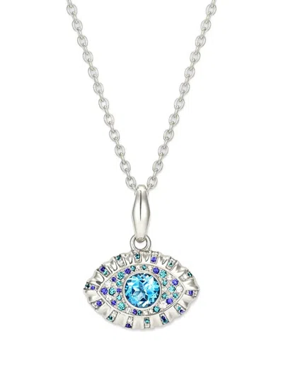 Nevernot Diamond Topaz Eye-pendant Necklace In Gray