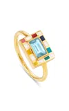 Nevernot Let's Play Chess 14k Yellow Gold Topaz Good Move Ring