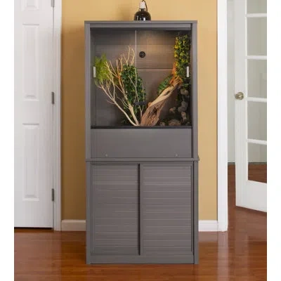 New Age Pet Achilles Vertical Chameleon Terrarium With Matching Stand In Gray
