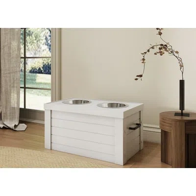 New Age Pet Southwick Ecoflex Elevated Dog Feeder In White