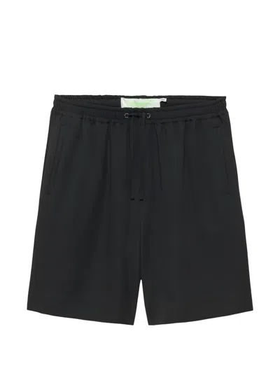 New Amsterdam Drawstring Logo-patch Shorts In Black