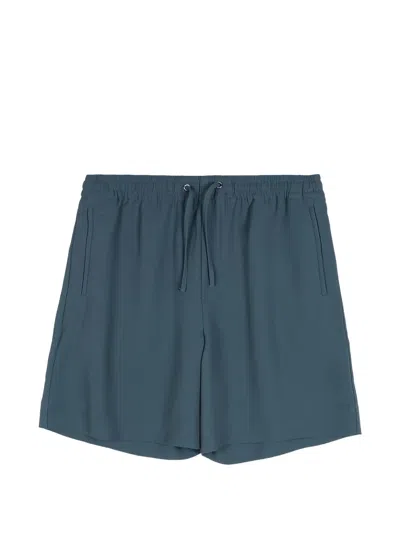 New Amsterdam Drawstring Logo-patch Shorts In Blue
