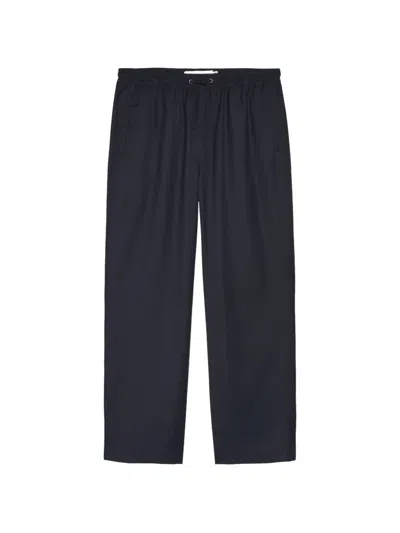 New Amsterdam Drawstring-waist Patch-pocket Trousers In Black