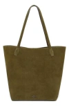 New Amsterdam Leatherworks Asher Large Suede Tote Bag In Green