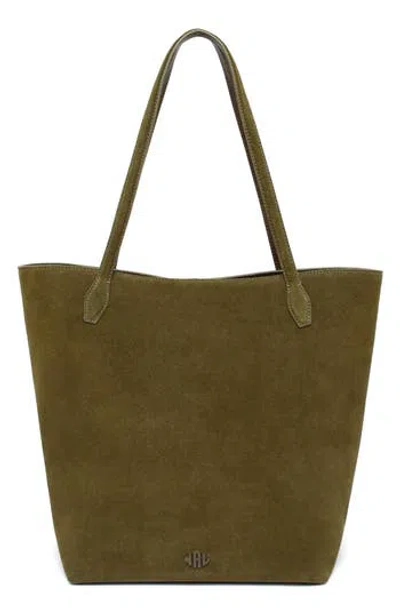 New Amsterdam Leatherworks Asher Large Suede Tote Bag In Green
