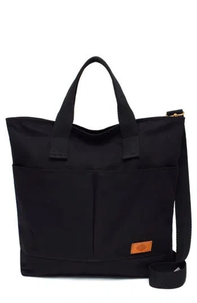 New Amsterdam Leatherworks Ayla Canvas Tote Bag In Black