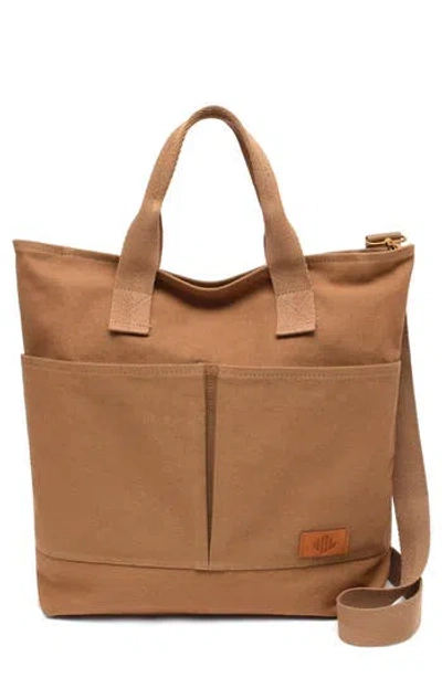 New Amsterdam Leatherworks Ayla Canvas Tote Bag In Brown