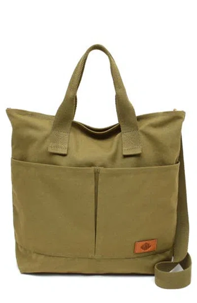 New Amsterdam Leatherworks Ayla Canvas Tote Bag In Green