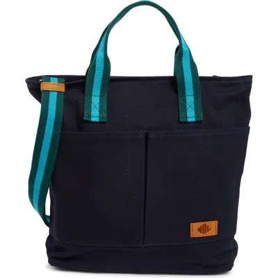New Amsterdam Leatherworks Ayla Colorblock Tote Bag In Midnight/ Lagoon