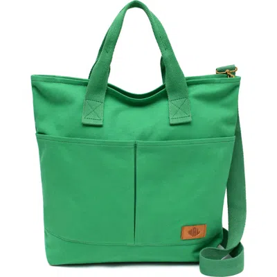 New Amsterdam Leatherworks Ayla Cotton Canvas Tote Bag In Green