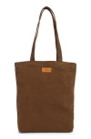 New Amsterdam Leatherworks Eden Canvas Tote Bag In Brown