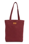 New Amsterdam Leatherworks Eden Canvas Tote Bag In Burgundy