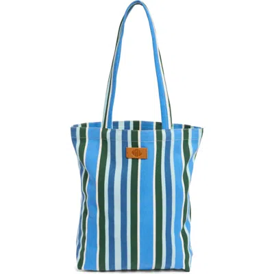 New Amsterdam Leatherworks Eden Cotton Canvas Tote In Sky Multi