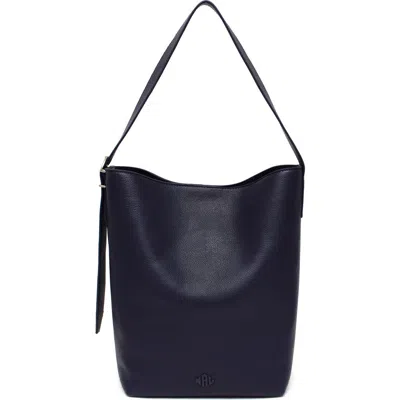 New Amsterdam Leatherworks Jayden Large Leather Bucket Bag In Blue