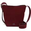 New Amsterdam Leatherworks Jayden Suede Bucket Bag In Burgundy