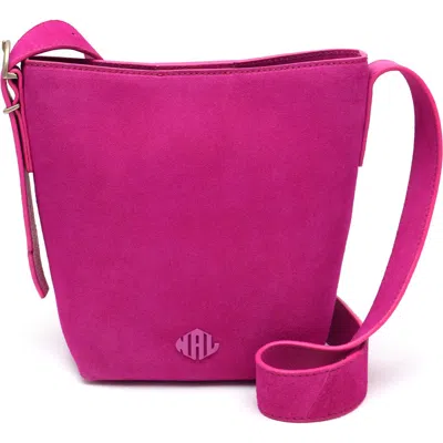 New Amsterdam Leatherworks Jayden Suede Bucket Bag In Pink
