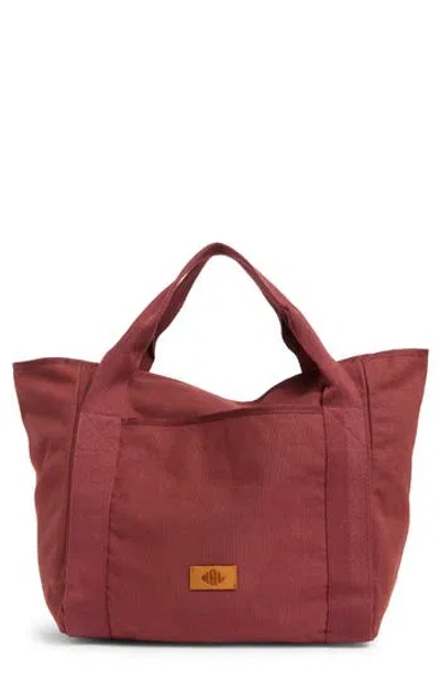 New Amsterdam Leatherworks Liliana Large Canvas Tote Bag In Burgundy