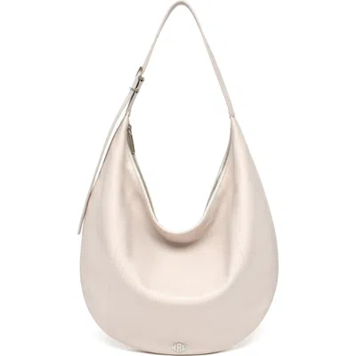 New Amsterdam Leatherworks Wyatt Leather Oversized Hobo Bag In White