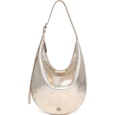 New Amsterdam Leatherworks Wyatt Metallic Hobo Bag In Gold