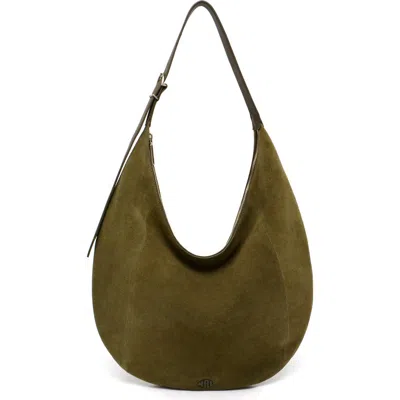 New Amsterdam Leatherworks Wyatt Oversized Suede Hobo Bag In Green