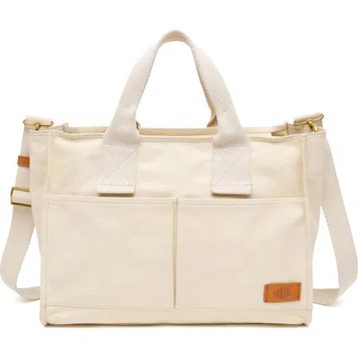 New Amsterdam Leatherworks Zinia Canvas Satchel In Neutral