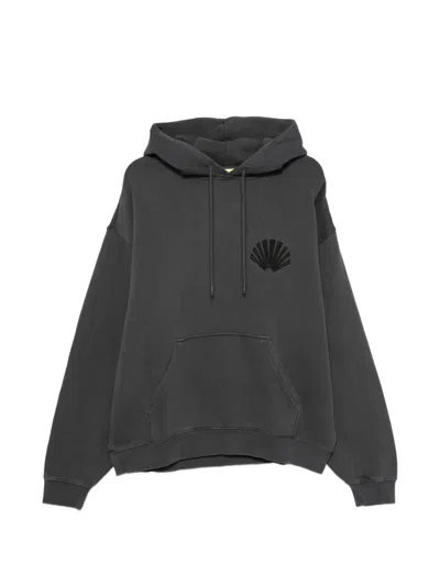 New Amsterdam Logo-embroidered Drawstring Hoodie In Gray