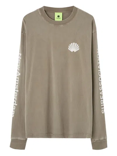 New Amsterdam Shell-logo Long-sleeve T-shirt In Green