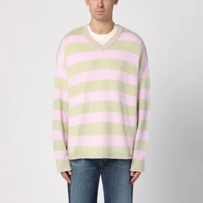 NEW AMSTERDAM SURF ASSOCIATION NEW AMSTERDAM SURF ASSOCIATION  LIGHT GREEN/PINK STRIPED JUMPER