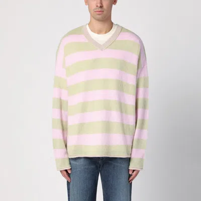 NEW AMSTERDAM SURF ASSOCIATION LIGHT GREEN/PINK STRIPED JUMPER
