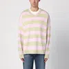 NEW AMSTERDAM SURF ASSOCIATION NEW AMSTERDAM SURF ASSOCIATION LIGHT GREEN/PINK STRIPED JUMPER