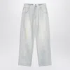 New Amsterdam Surf Association Light Washed Light Blue Jeans In White