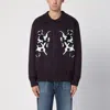 New Amsterdam Surf Association Plum Polo Cardigan With Inlay In Blue