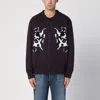 New Amsterdam Surf Association Plum Polo Cardigan With Inlay In Blue
