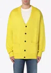 Shop New Amsterdam Surf Association V-neck Buttoned Cardigan In Yellow