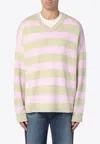 New Amsterdam Surf Association V-neck Striped Sweater In Multicolor