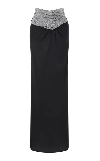 New Arrivals Âgnes Crystal-trimmed Maxi Skirt In Black