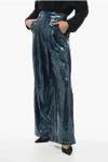 New Arrivals All-over Sequined Wide-leg Pants With Pleats