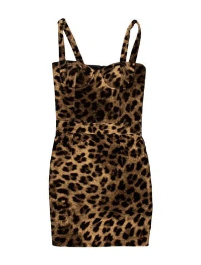 Pre-owned New Arrivals Animal Print Mini Dress W/ Tags In Brown