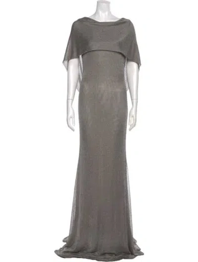 Pre-owned New Arrivals Bateau Neckline Long Dress In Gray