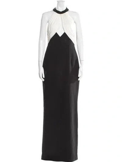 Pre-owned New Arrivals Colorblock Pattern Long Dress In Black